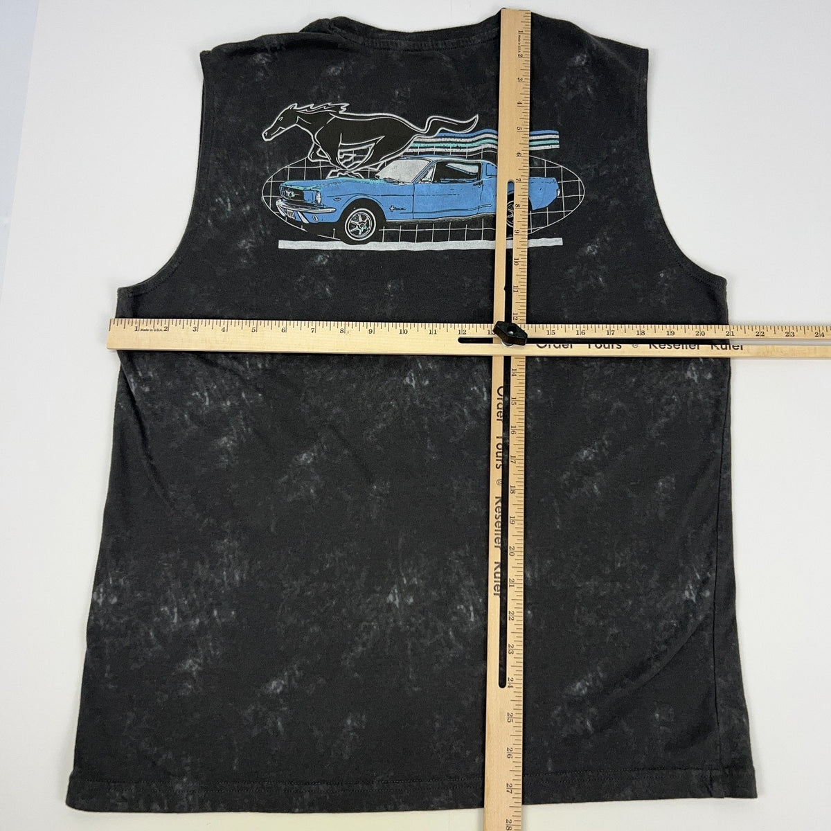 Ford Mustang 1965 Fastback T Shirt L Large Sleeveless Muscle Car Graphic Tee