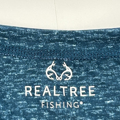 Realtree Aspect Fishing T Shirt Long Sleeve Fisherman AOP Blue Tee Mens L Large