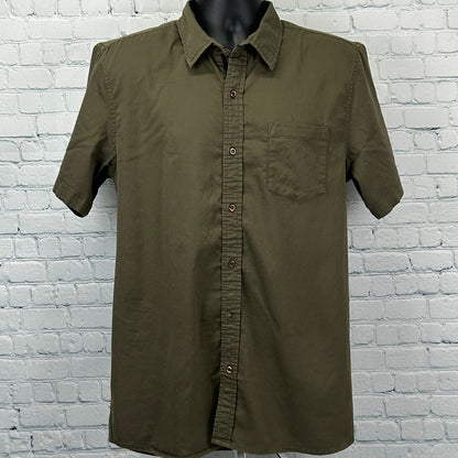 Fried Denim Slim Fit Button Front Shirt Premium Collection Green Mens L Large