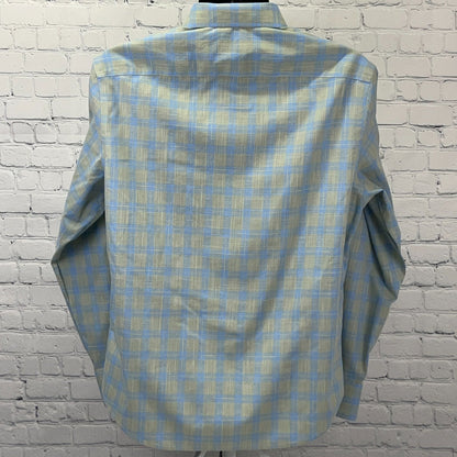 UNTUCKit Wrinkle-Free Clark Slim Fit Button Up Shirt Mens L Large Green Plaid