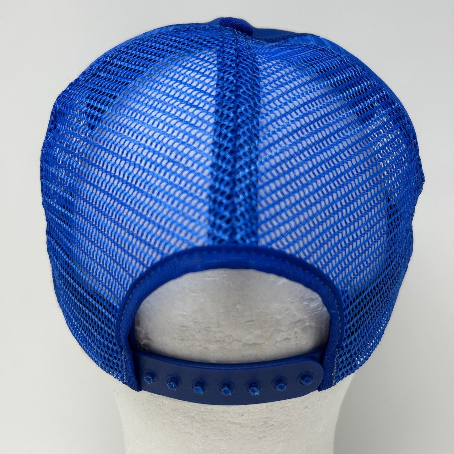 Vintage 80s Atlanta Braves Trucker Hat Baseball Cap MLB AJD Mesh Snapback Blue