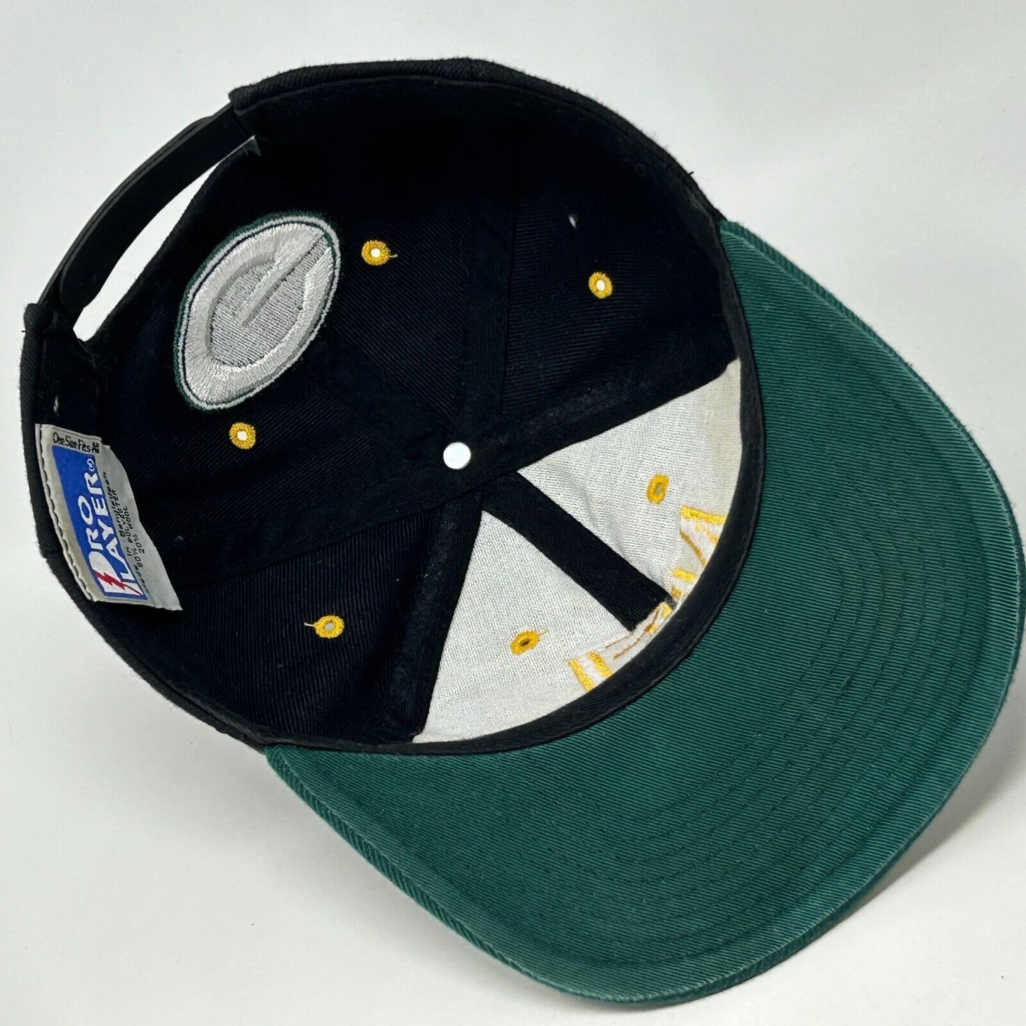 Gorra de béisbol vintage de los Green Bay Packers, negra, años 90, snapback, jugador profesional de la NFL