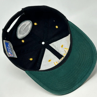 Vintage Green Bay Packers Baseball Hat Cap Black 90s Snapback NFL Pro Player