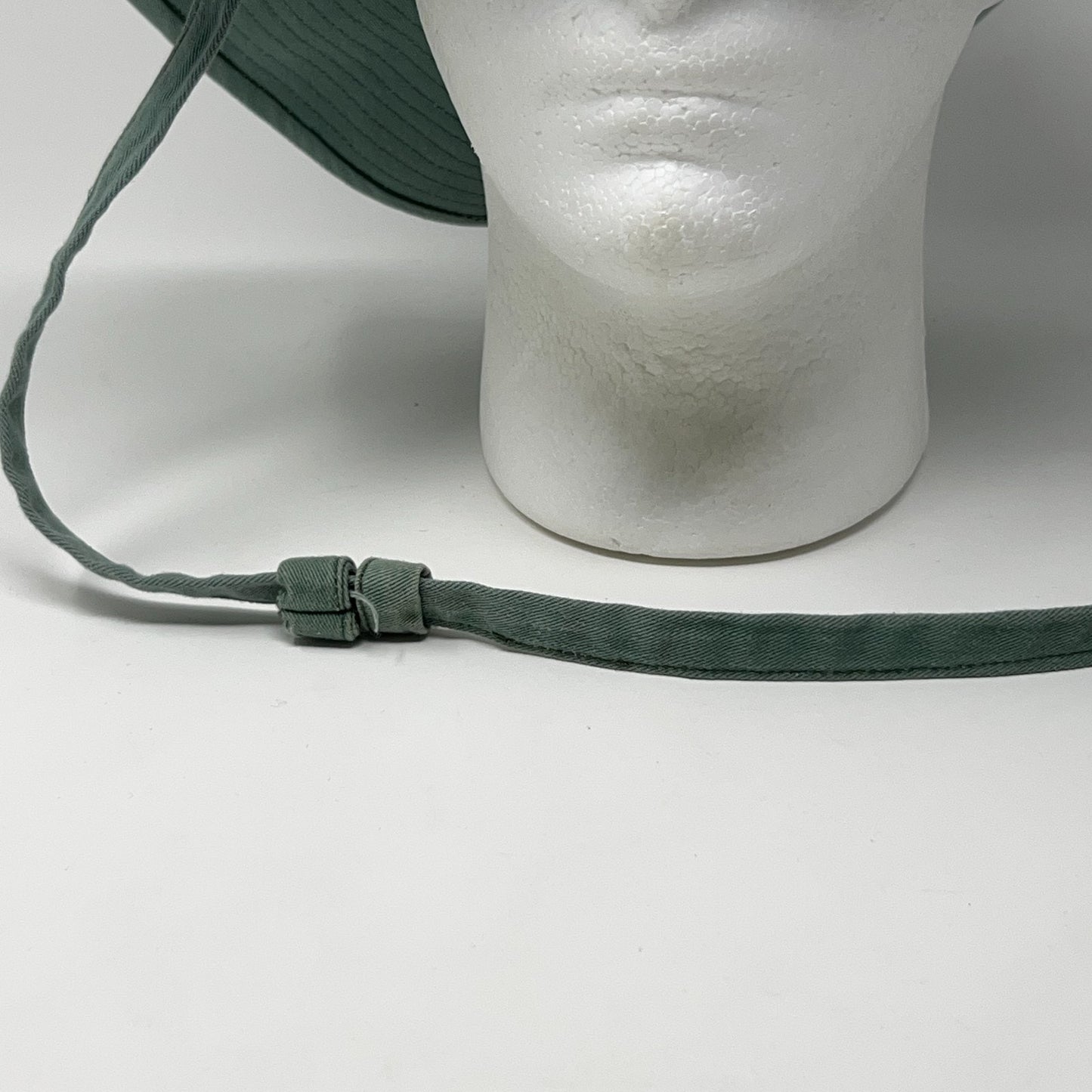 French Army Bush Hat L Large 58cm Boonie Style Green Canvas Wide Brim Chin Strap