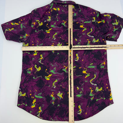 CR-24 Chrome Edge Bordo Cromato Button Front Shirt M Medium Purple Streetwear