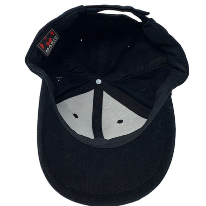 Golfing Golfer Solid Black Strapback Hat Magnetic Golf Ball Marker Baseball Cap