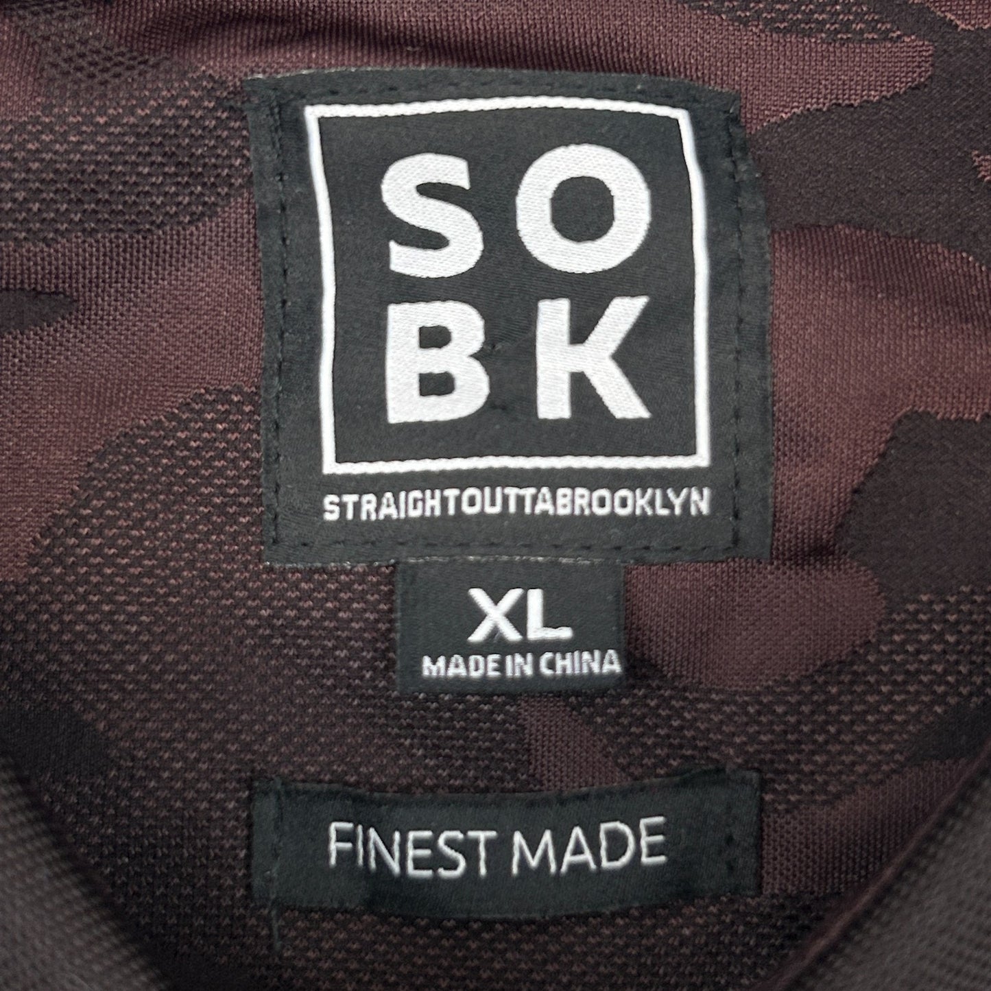 SOBK Straight Outta Brooklyn Camo Polo Shirt Camouflage Flex Fit Red L Large