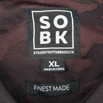 SOBK Straight Outta Brooklyn Camo Polo Shirt Camouflage Flex Fit Red L Large