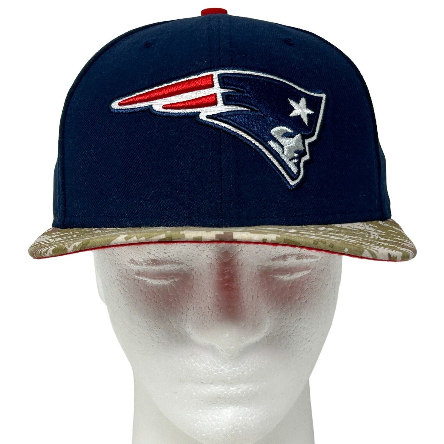 New England Patriots Hat Blue New Era NFL Camouflage Baseball Cap Fitted 7 1/4
