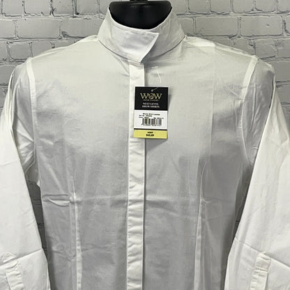 WOW Winners Outerwear Show Shirt Womens M Medium 8-10 White Blue Livestock Horse