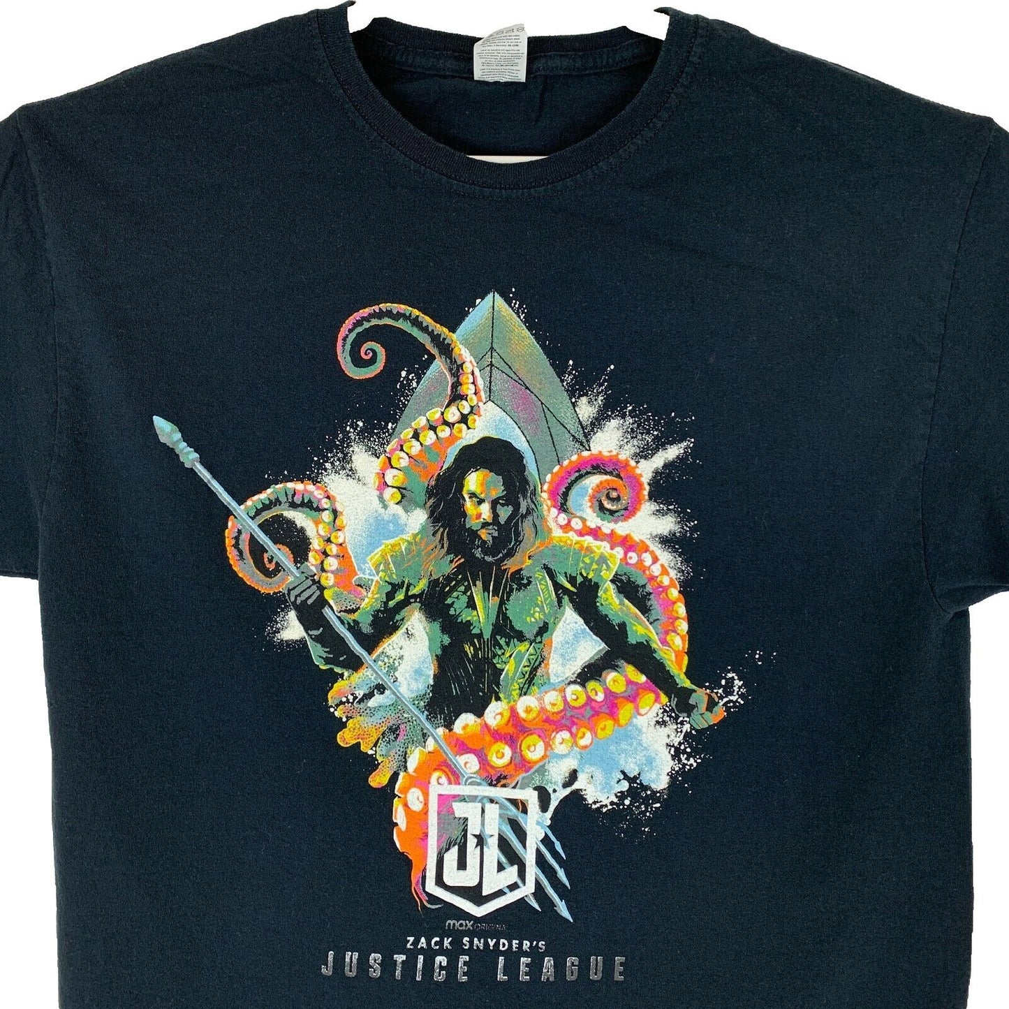 Zack Snyders Liga de la Justicia Aquaman Camiseta Jason Momoa DC Comic Book Camiseta Mediana