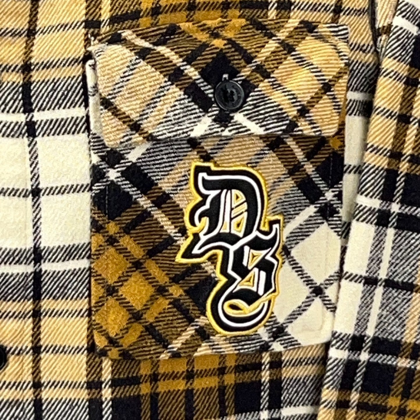 Dogg Supply by Snoop Dogg Flannel Button Front Shirt Rap Plaid Yellow L Large