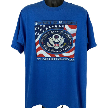 Camiseta vintage de Washington DC de los años 90, talla 2XL, fabricada en EE. UU., para hombre, color azul