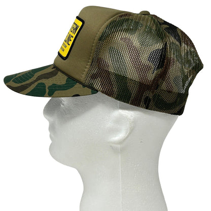 Western Pipeline Trucker Hat Vintage 80s Green Camouflage Snapback Baseball Cap