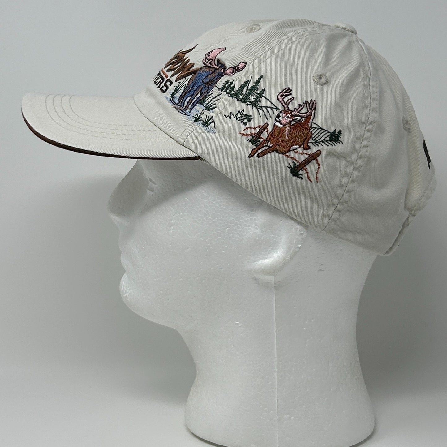 Vintage 90s Rambow Outfitters Hat Baseball Cap Hunting Hunter Beige Strapback