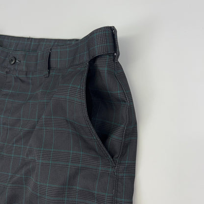 PGA Tour Plaid Golf Shorts Mens 36 Gray Teal Check Pattern Polyester Golfer