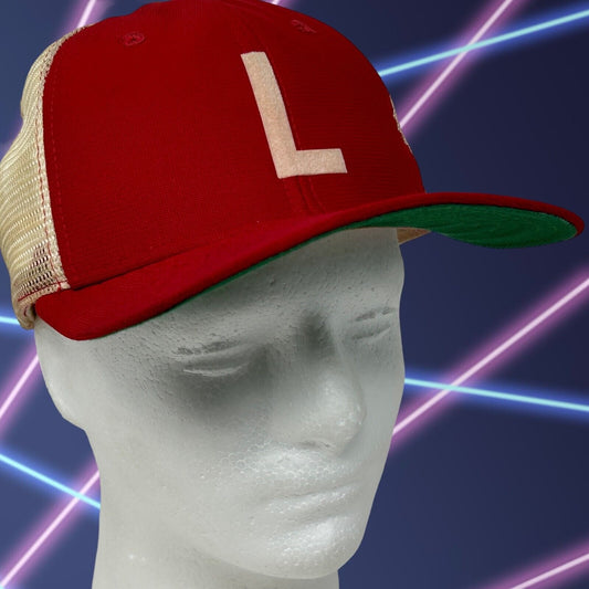 复古 80 年代字母 L 卡车司机帽棒球帽红色 New Era Snapback 六片式美国