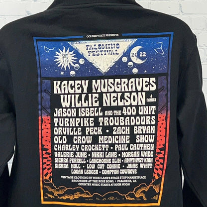 Palomino Festival 2022 Hoodie Hooded Sweatshirt Black Willie Nelson Mens L Large