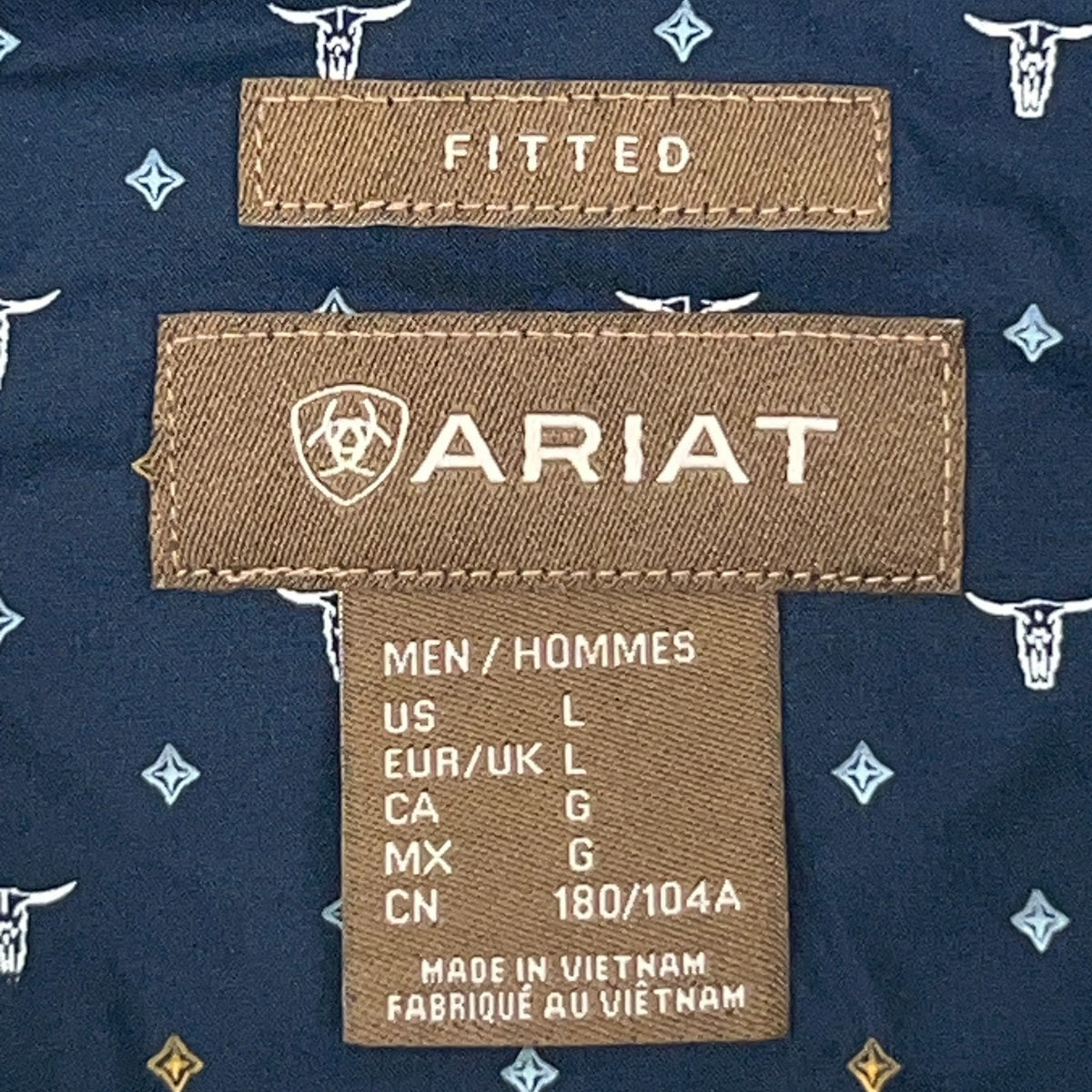 Ariat Gavyn Fitted Mens L Large Blue Long Sleeve Western Button Down Shirt NWT
