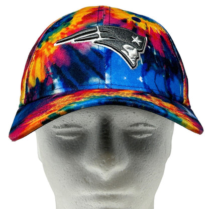 New England Patriots Tie Dye New Era Hat Rainbow 39Thirty Baseball Cap Size S/M