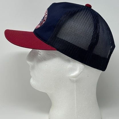 Vintage 90s Cool Great Awesome Dad Trucker Hat Cap Blue Father Mesh Snapback