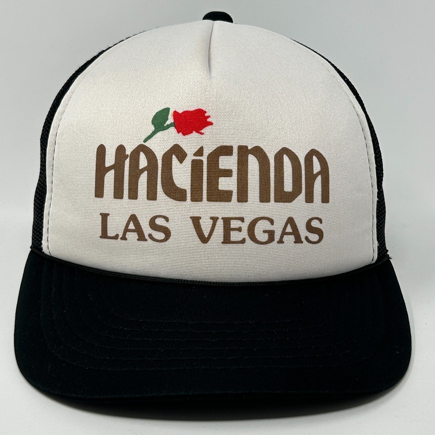 Vintage 80s Hacienda Casino Trucker Hat Cap Las Vegas Gambling Snapback Black - Neon Vintage