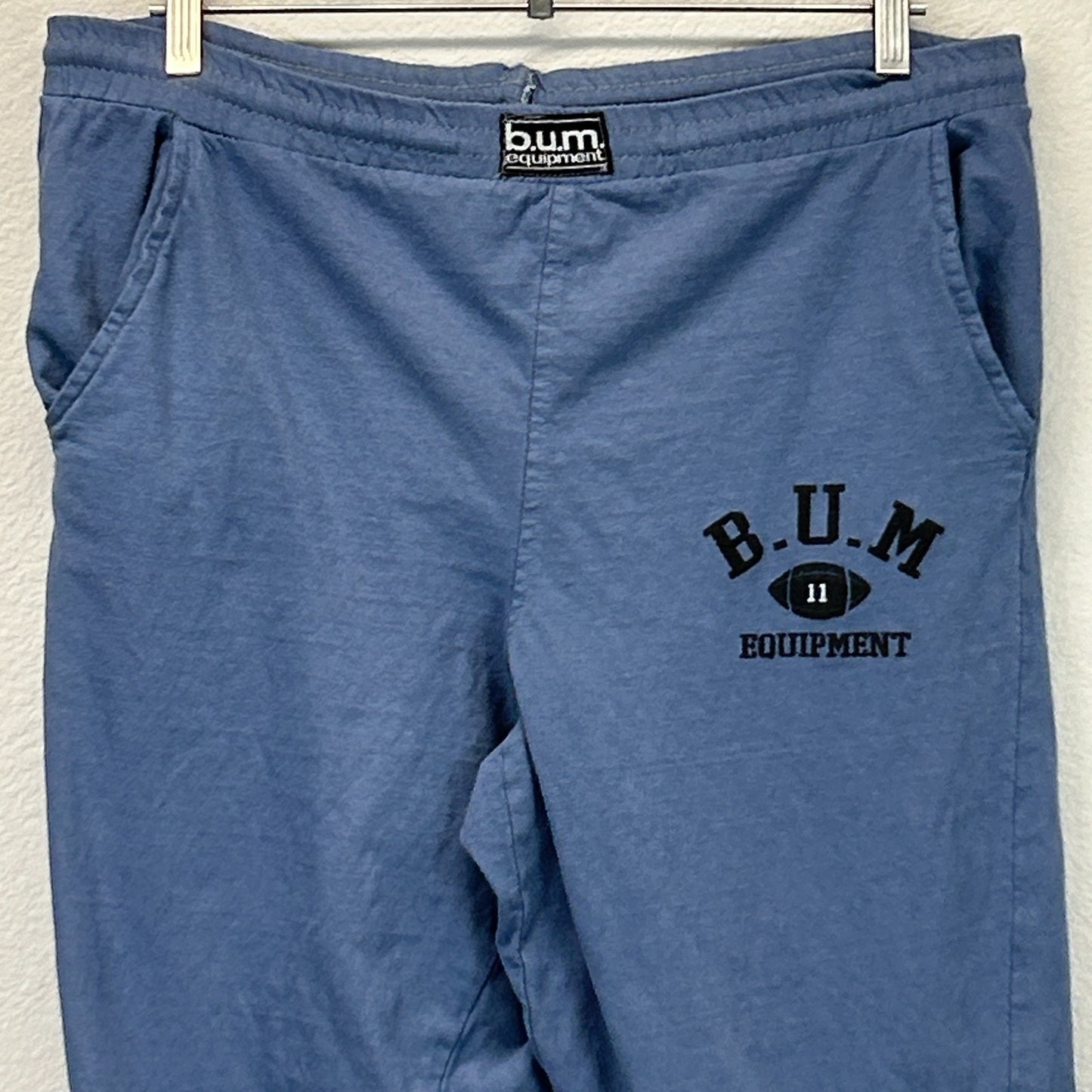 Vintage 90s BUM Equipment Lounge Pajama Pants Football USA Made Blue XL X-Large