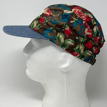 Cali Camp Hat Baseball Cap California Floral Lightweight 5 Panel Strapback Blue