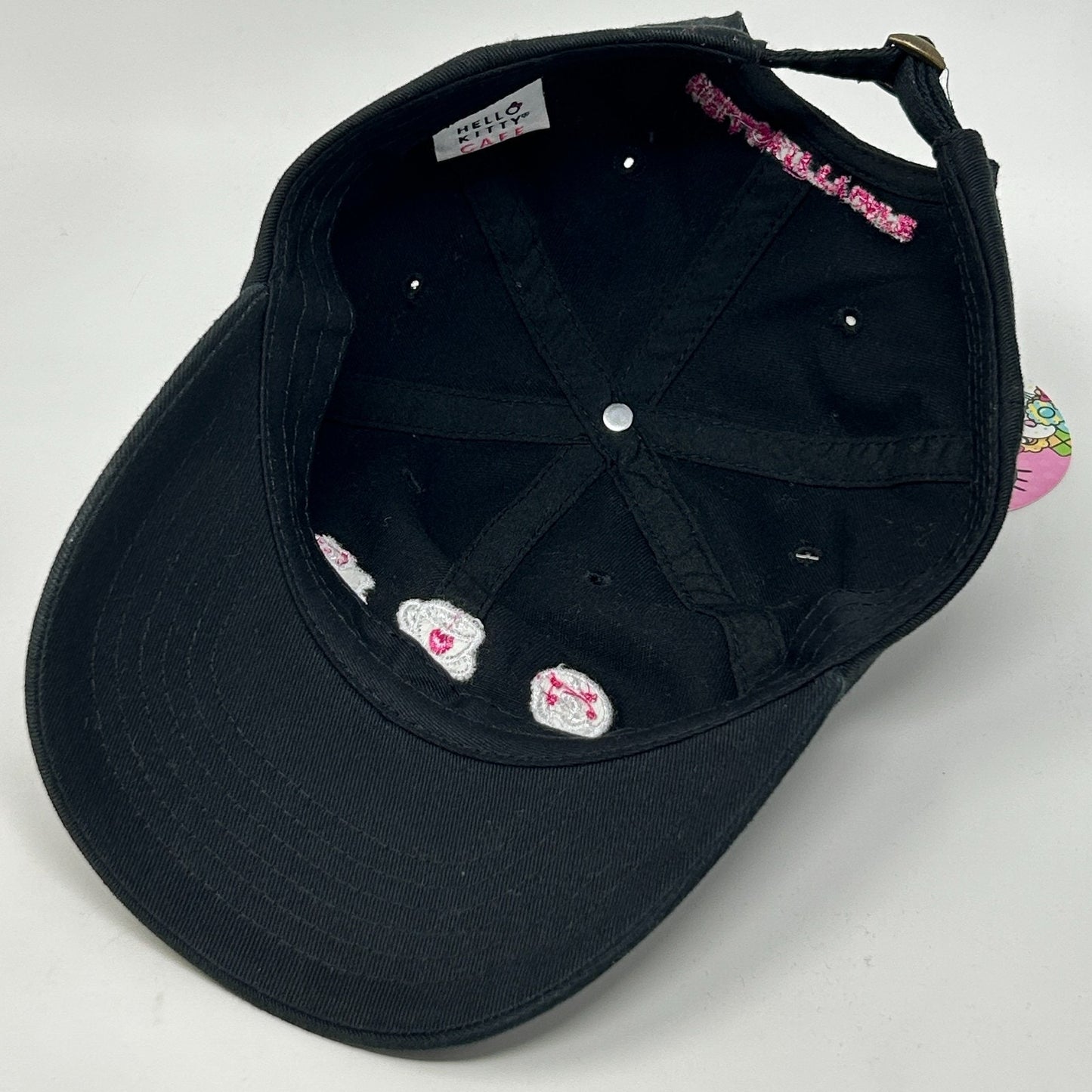 Hello Kitty Cafe Dad Hat Baseball Cap Las Vegas Sanrio 6 Panel Strapback Black