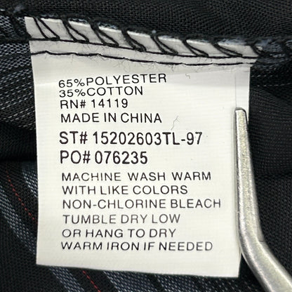 Ely Cattleman Pearl Snap Button Front Shirt Western Striped Black LT Large Tall