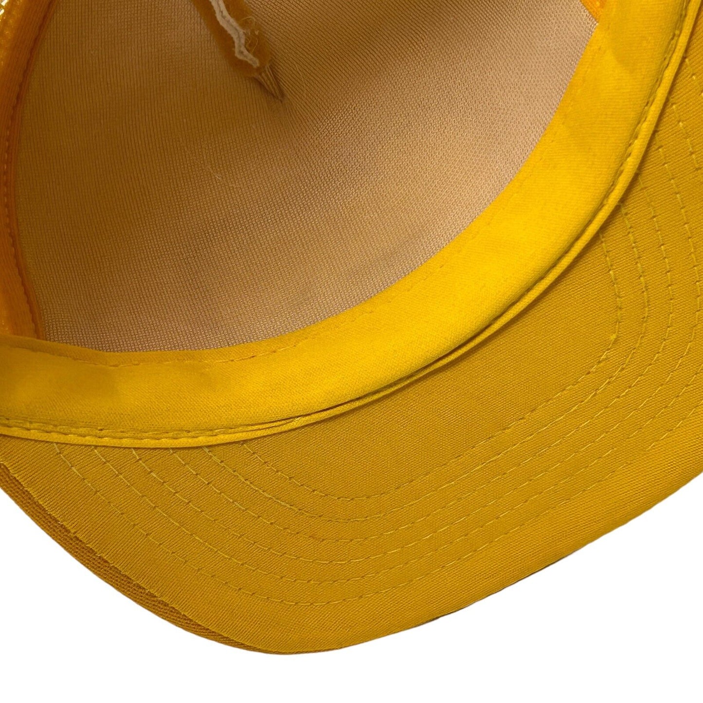 KW Pipeline Inc Patch Vintage 90s Trucker Hat Yellow Backhoe Mesh Baseball Cap