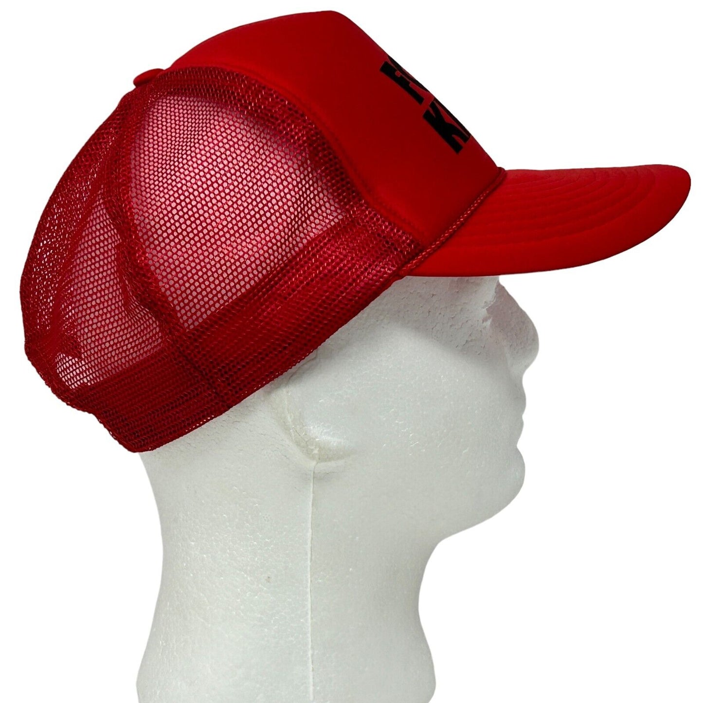 Fort Knox Vintage 90s Trucker Hat Red Rope Corded Mesh Snapback Baseball Cap