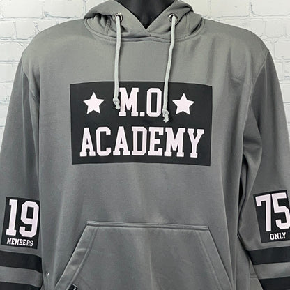Members Only MO Academy Hoodie Hooded Sweatshirt 1975 Long Sleeve Gray M Medium