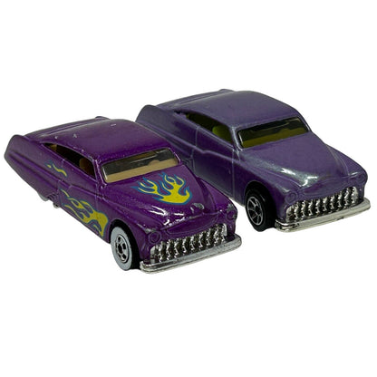 Lot of 2 Purple Passion 1949 Mercury Hot Wheels Diecast Cars Vintage 90s