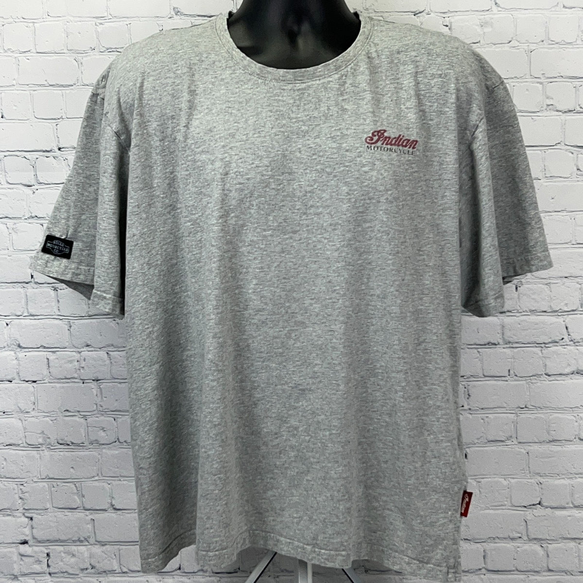 Indian Motorcycle 1910 Script Logo T Shirt XL X-Large Gray Biker Graphic Tee