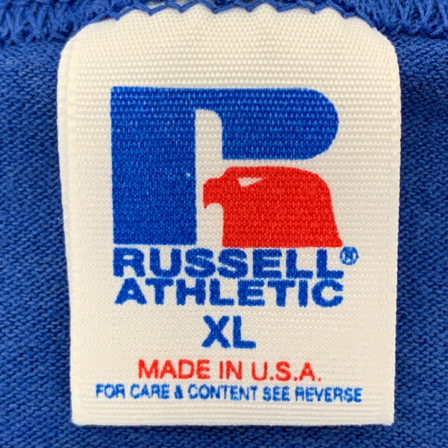 Vintage 80s UNR University of Nevada Reno T Shirt Wolf Pack Blue USA XL X-Large