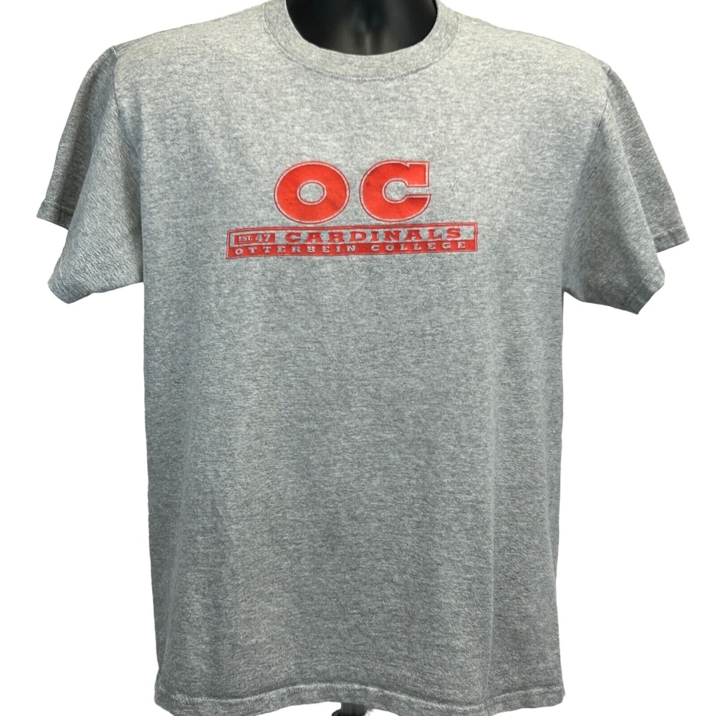 Camiseta de la Universidad de Otterbein Cardinals, talla mediana, vintage, años 90, para hombre, color gris