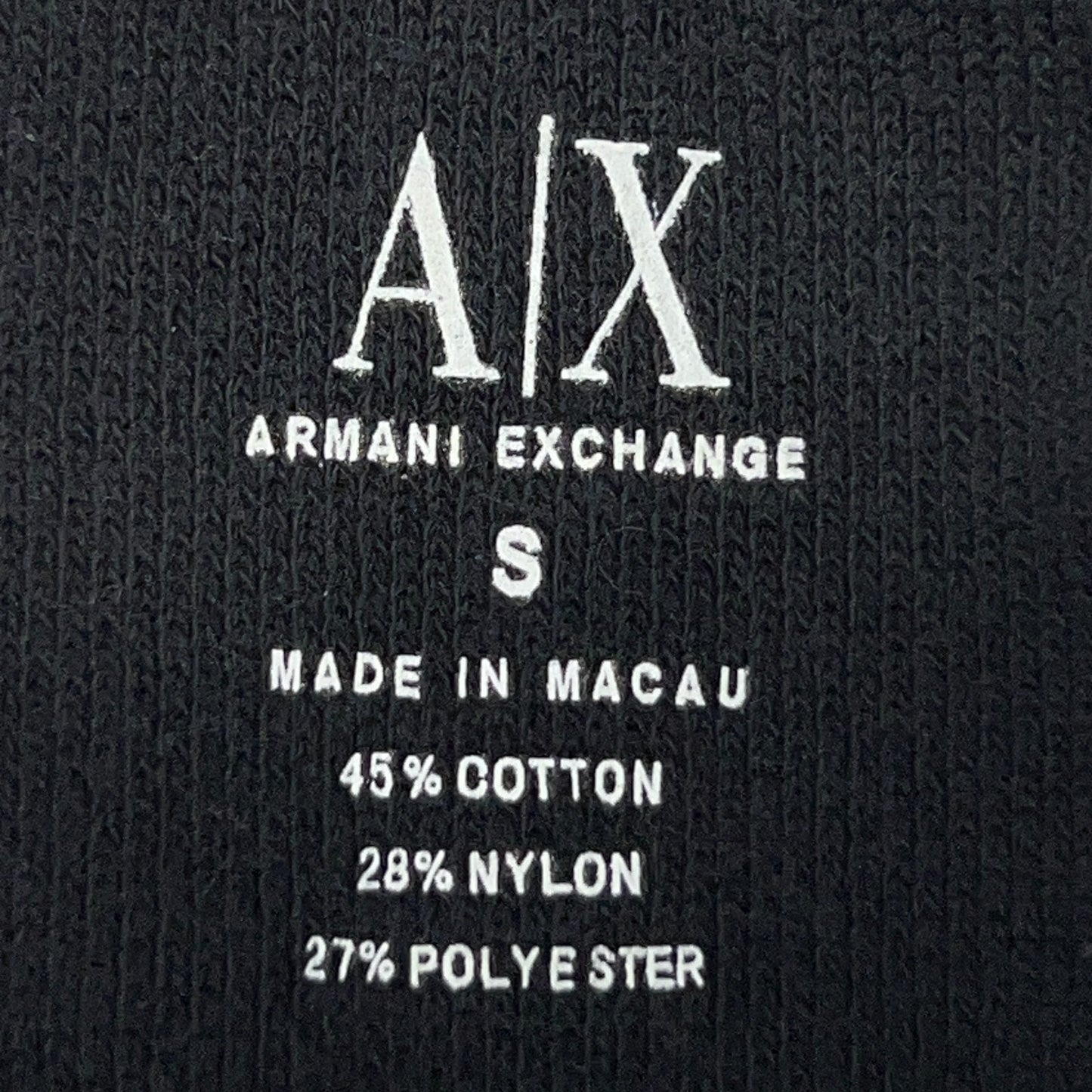 Armani Exchange AX Hoodie Hooded Sweatshirt Full Zip Black Blue Mens S Small