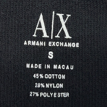 Armani Exchange AX Hoodie Hooded Sweatshirt Full Zip Black Blue Mens S Small