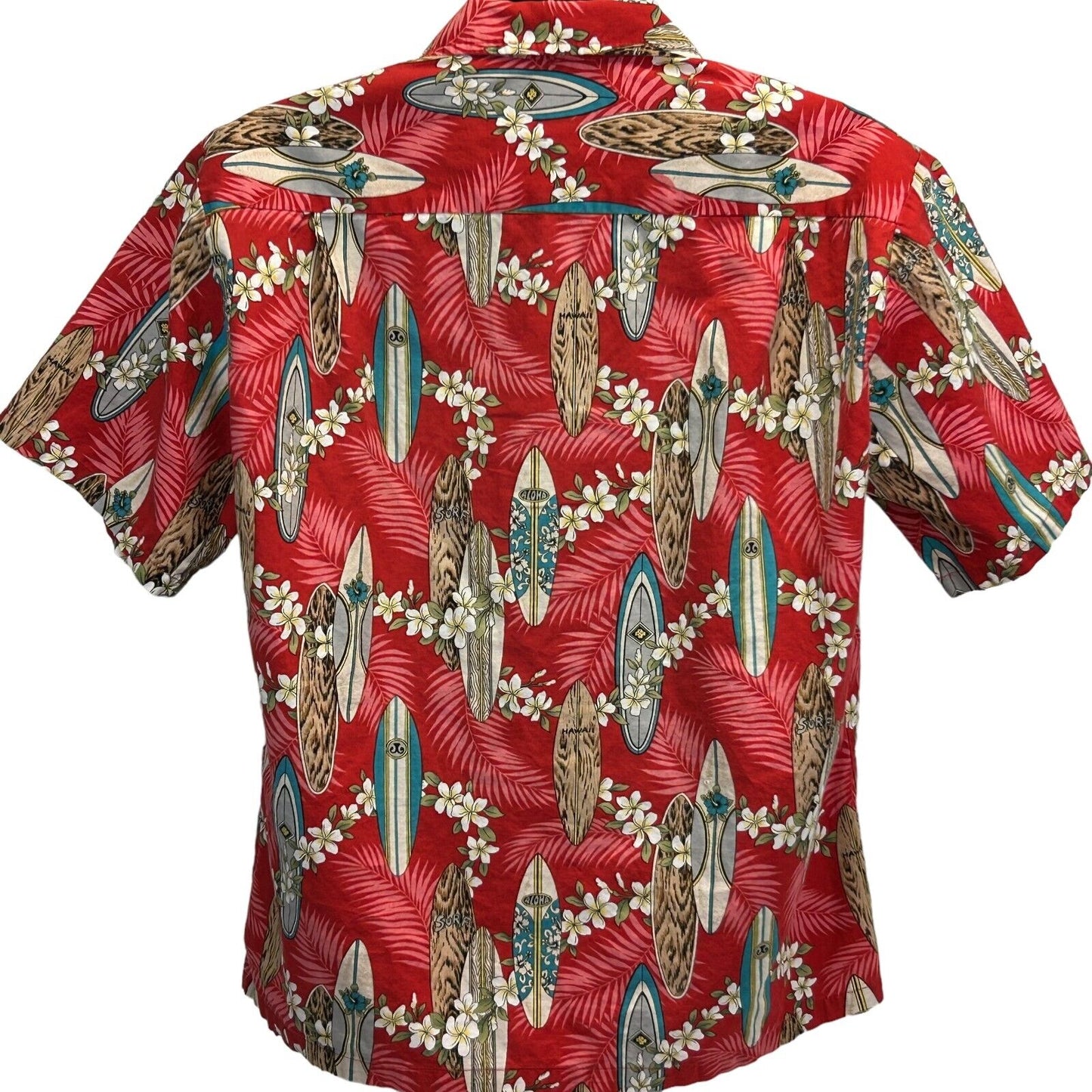 Howie Surfboards Vintage 90s Hawaiian Camp Shirt Medium Surfer Surfing Mens Red