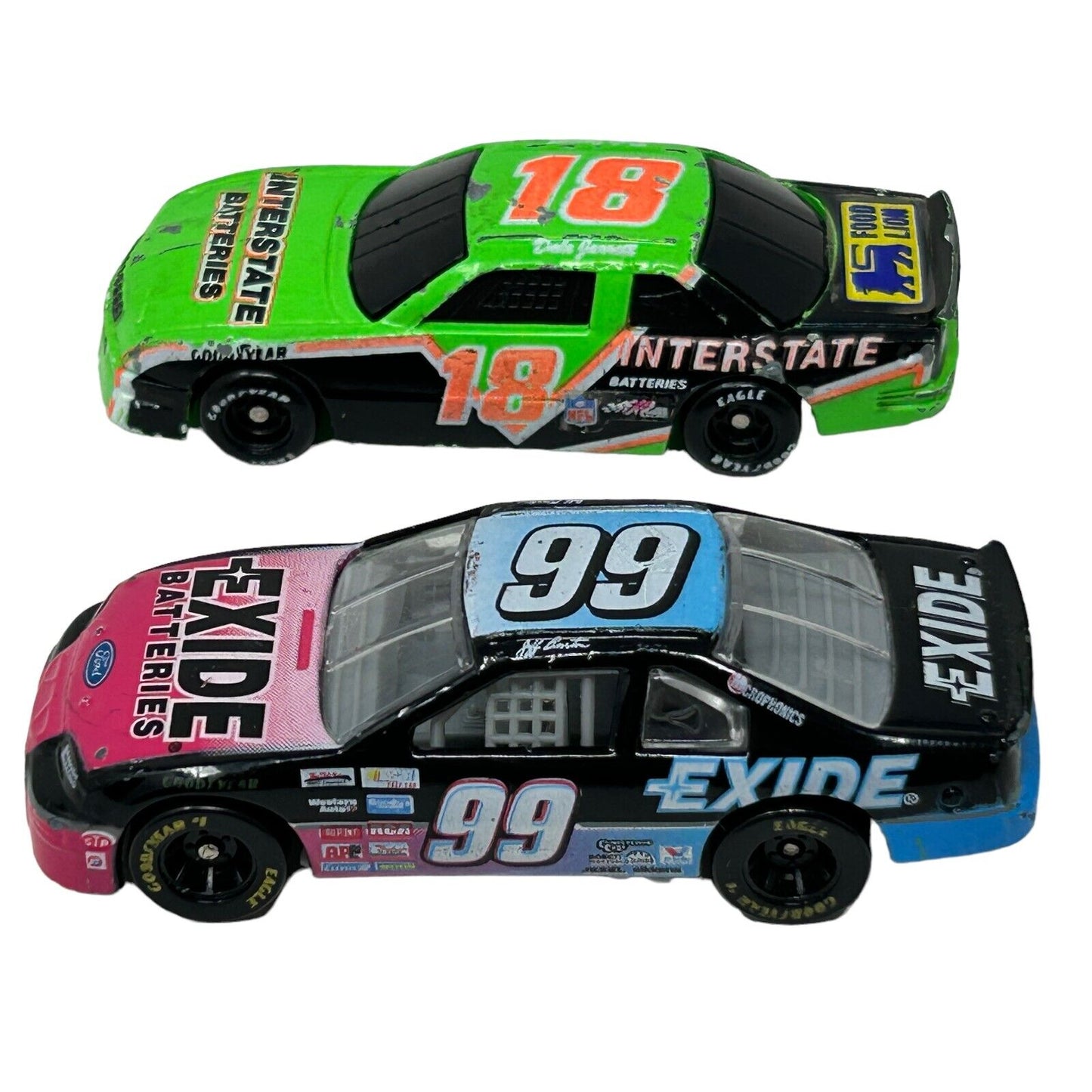 Lote de 2 campeones de carreras NASCAR coleccionables Diecast Race Cars Vintage 90s