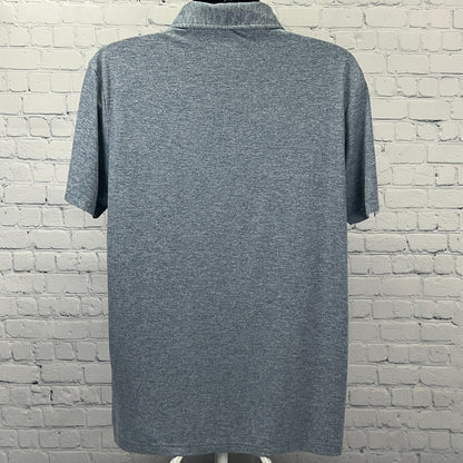 Hurley One & Only Icon Polo Shirt Mens L Large Blue Gray Short Sleeve Stretch
