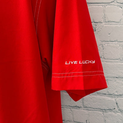 Black Clover Live Lucky Polo Shirt Golf Golfer Golfing Red Mens L Large