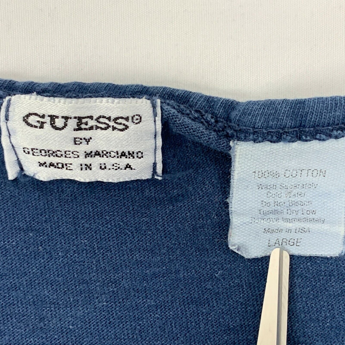 Guess Jeans Los Angeles Vintage 90s Tank Top T Shirt Large California Mens Blue