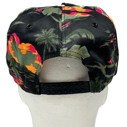 Ken Betts Hawaiian Floral Hat Vintage 90s Black Rope Cord Snapback Baseball Cap
