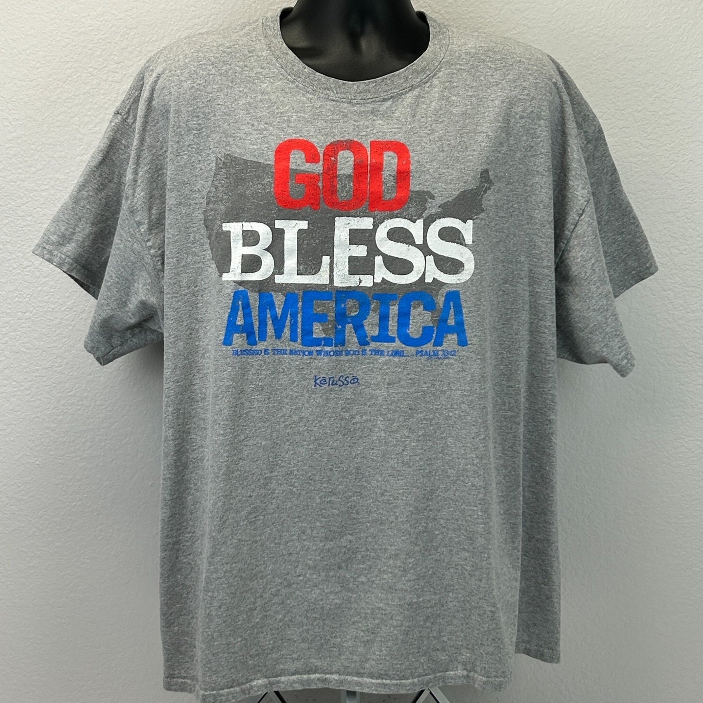 God Bless America Kerusso T Shirt Jesus Blessed the Nation Whose God Is Lord 3XL