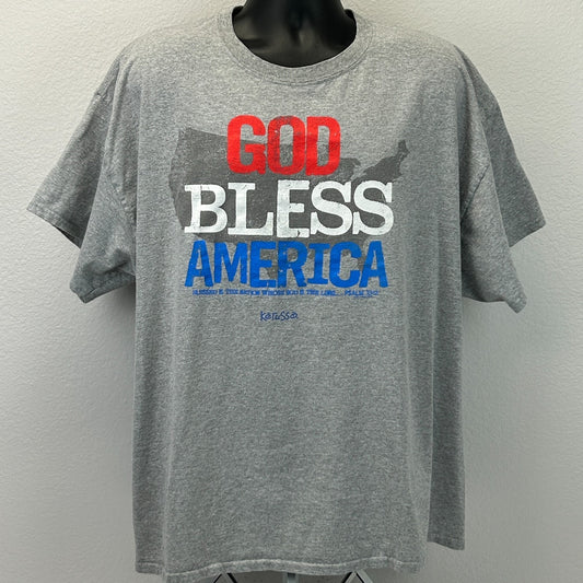 God Bless America Kerusso T Shirt Jesus Blessed the Nation Whose God Is Lord 3XL - Neon Vintage