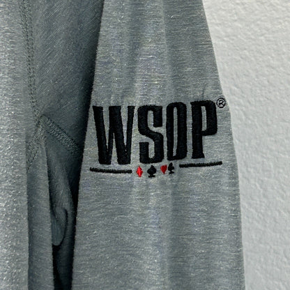 World Series of Poker 1/4 Quarter Zip Shirt Travis Mathew WSOP Gray Mens L Large