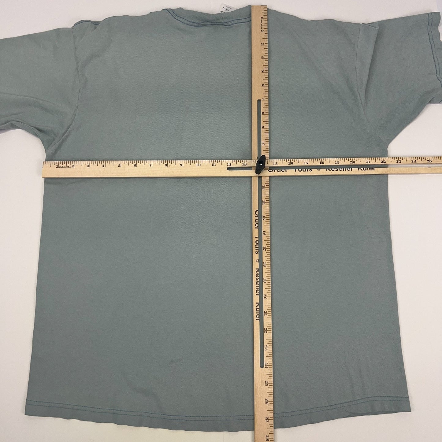 Vintage 90s Distressed TownCraft T Shirt L Large Green USA Made Blank Pocket Tee