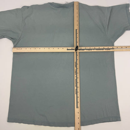 Vintage 90s Distressed TownCraft T Shirt L Large Green USA Made Blank Pocket Tee